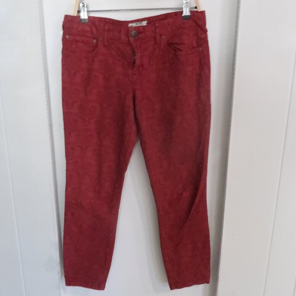 Free People Rust Red Skinny Pants Size 30 Cotton Stretch festival boho